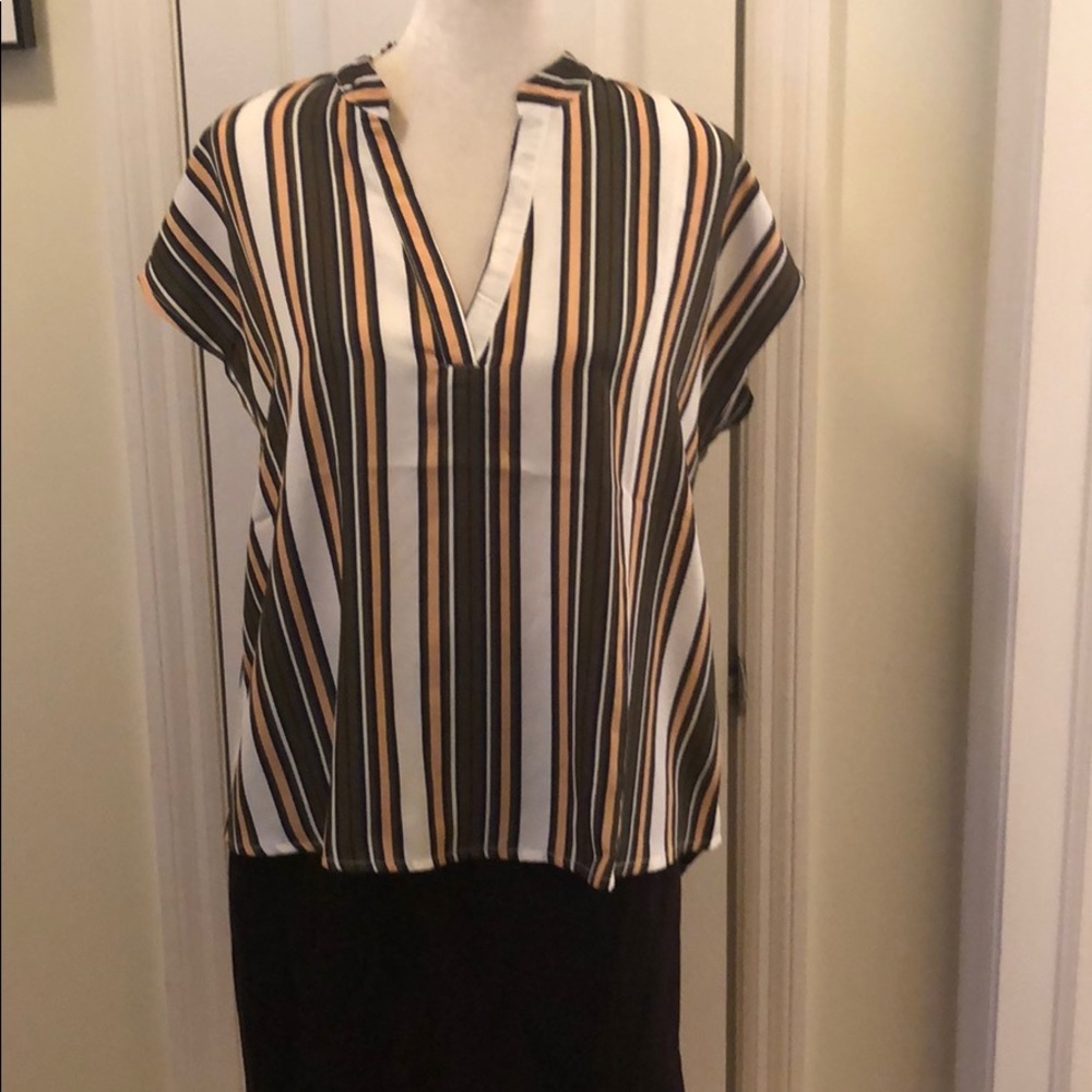 SHEIN high/low blouse with stripes